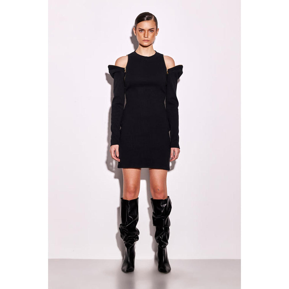 CILVR Black Zip V2 Mini Dress
