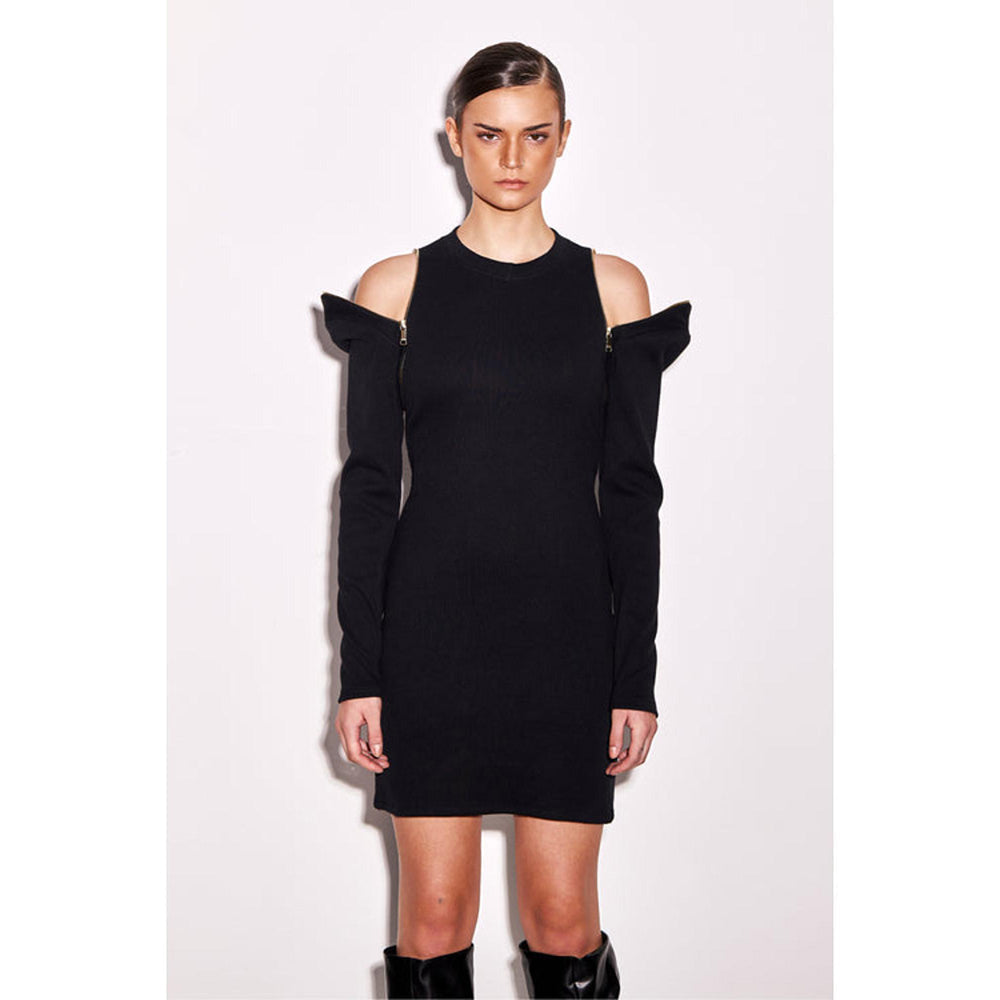 CILVR Black Zip V2 Mini Dress