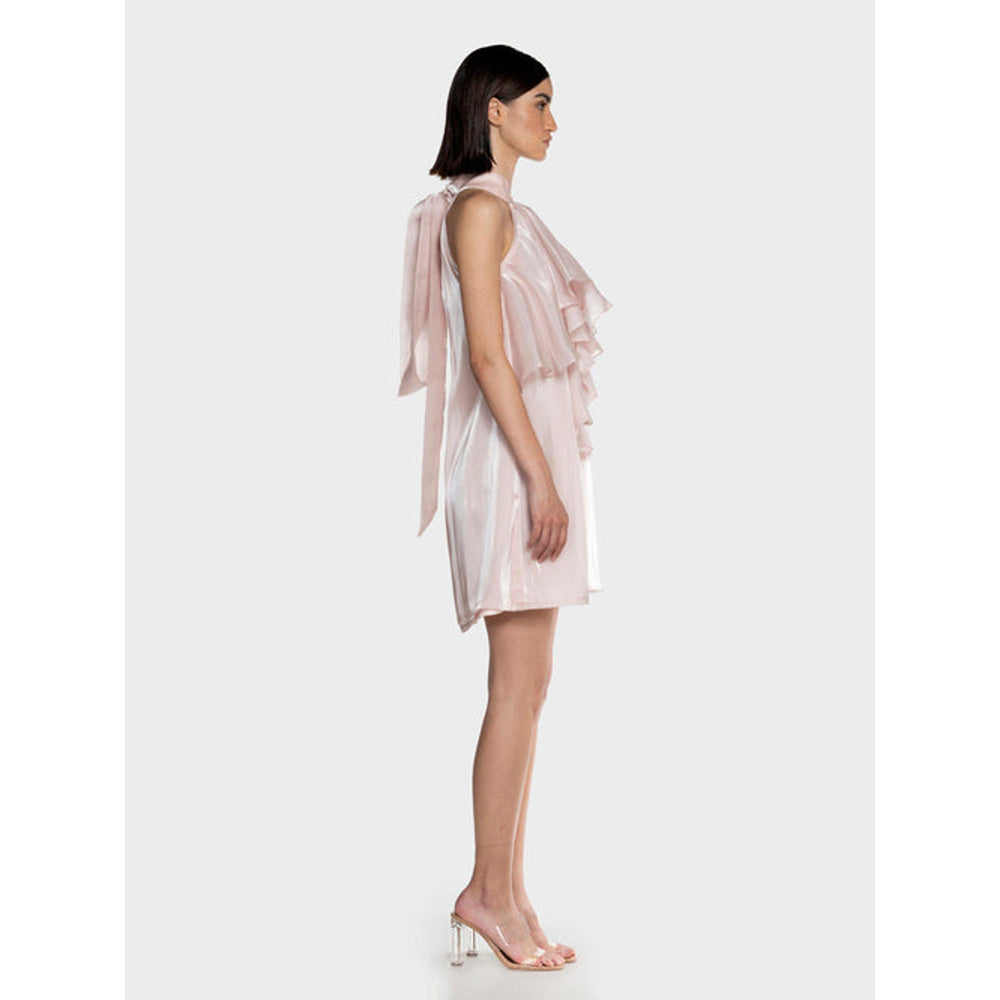 CILVR Fluid Organza With Ruffles Mini Dress