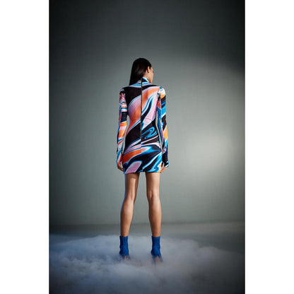 CILVR Fluid Print Jersey Mini Dress