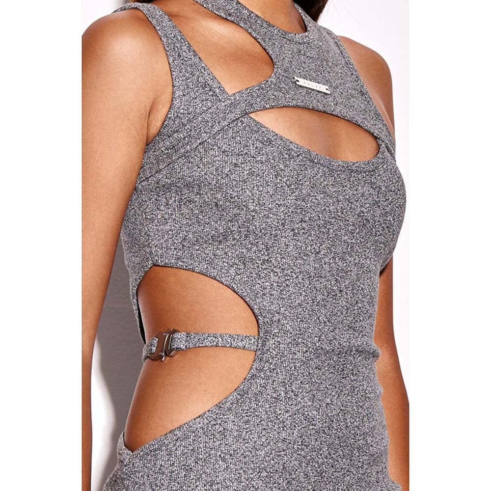 CILVR Oxford Gray Combat Mini Dress