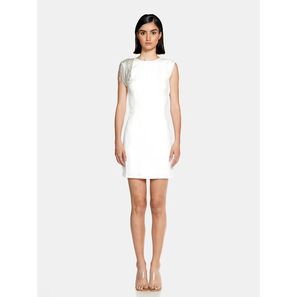 CILVR Silver Rhinestone Mini Dress