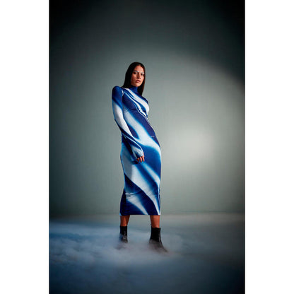 CILVR Sublimation Print Bodycon Midi Dress