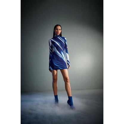 CILVR Sublimation Print Jersey Mini Dress