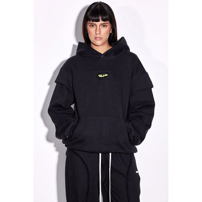 CILVR Women Black Grease Hoodie