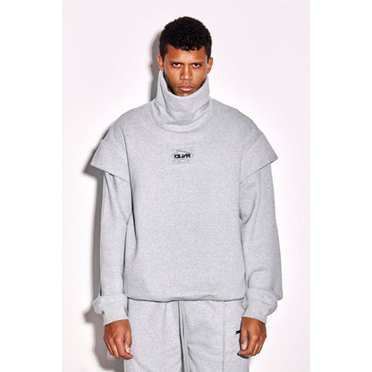 CILVR Men Pale Smoke Turtleneck Sweatshirt