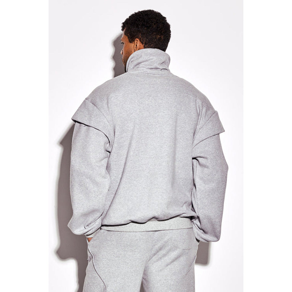 CILVR Men Pale Smoke Turtleneck Sweatshirt
