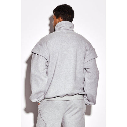 CILVR Men Pale Smoke Turtleneck Sweatshirt