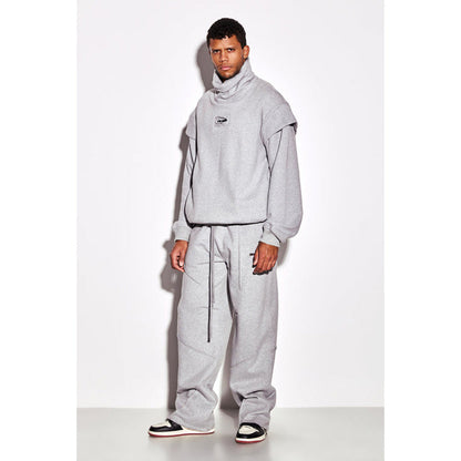 CILVR Men Pale Smoke Turtleneck Sweatshirt