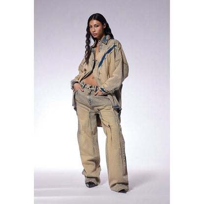 CILVR Faded Sand Vintage Jeans
