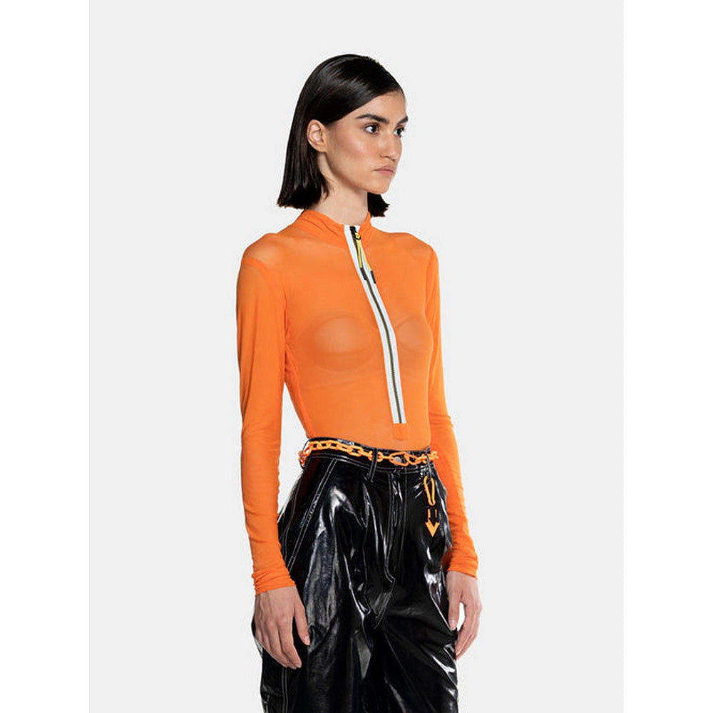 CILVR Mesh Bodysuit Tangerine Top