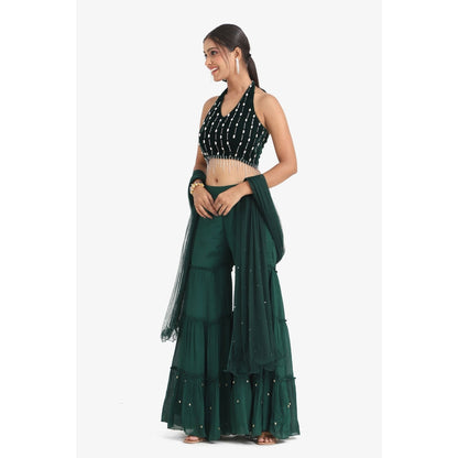 Closet Aura Green Sharara with Dupatta & Blouse