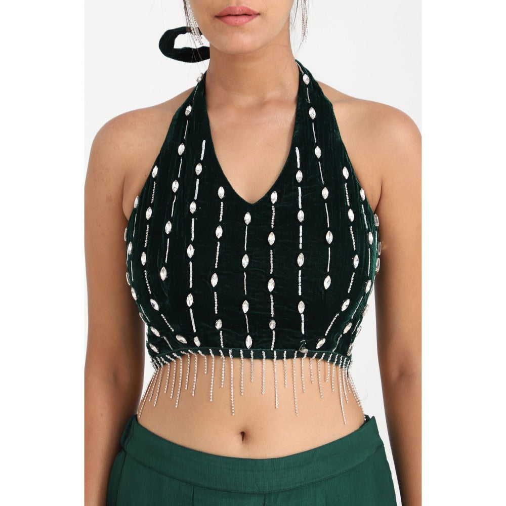 Closet Aura Green Sharara with Dupatta & Blouse