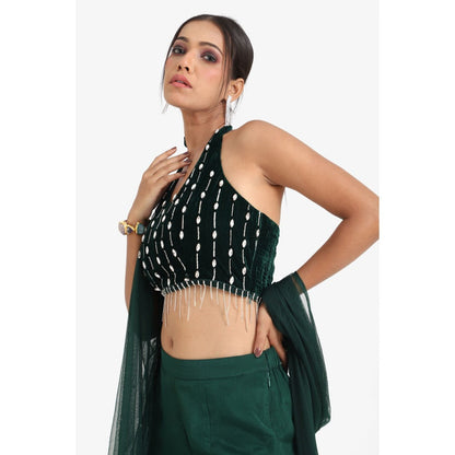 Closet Aura Green Sharara with Dupatta & Blouse
