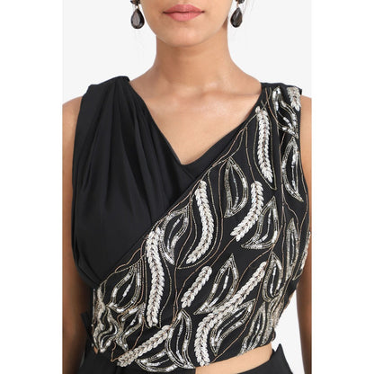 Closet Aura Embroidered Lehenga & Blouse with Dupatta (Set of 3)