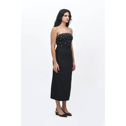 Contemponari Black After Midnight Embellished Dress