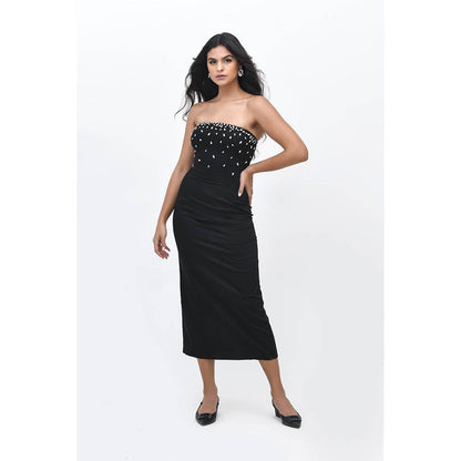 Contemponari Black After Midnight Embellished Dress