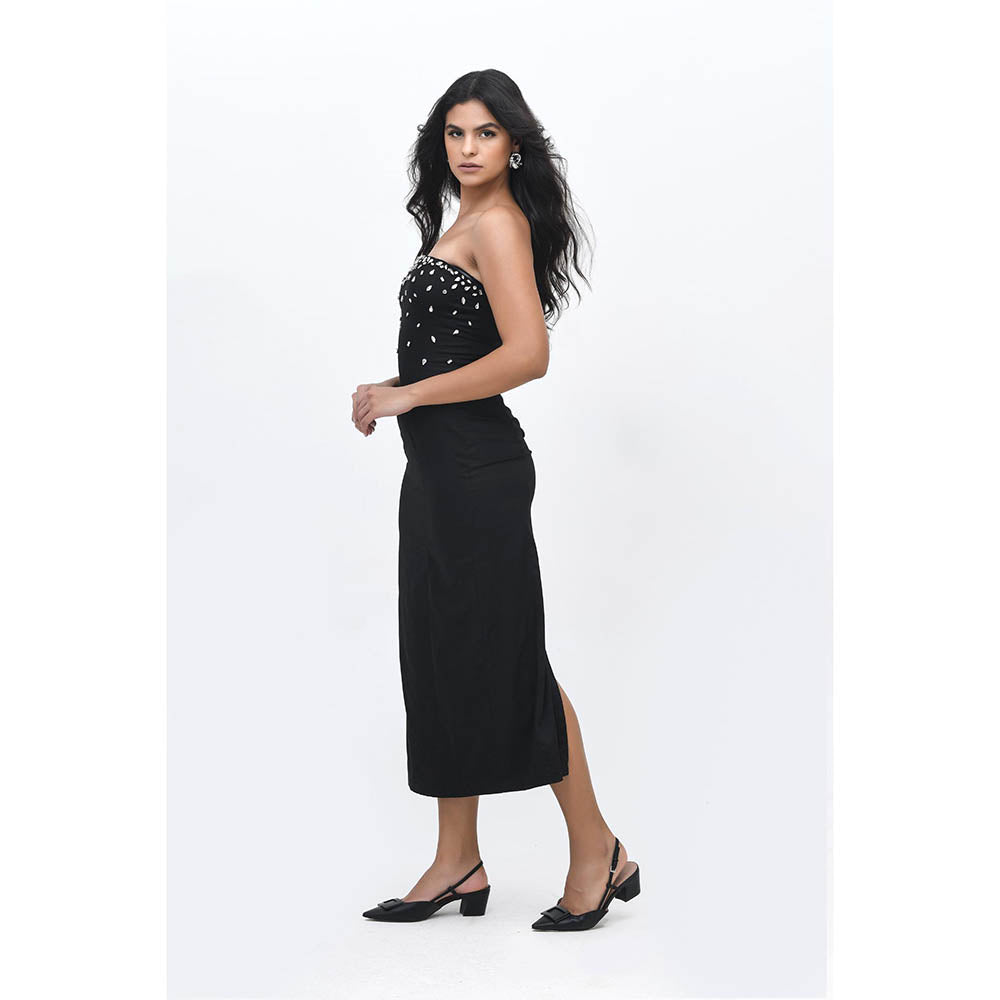 Contemponari Black After Midnight Embellished Dress