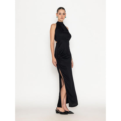 Contemponari Black Mustang Solid Gown