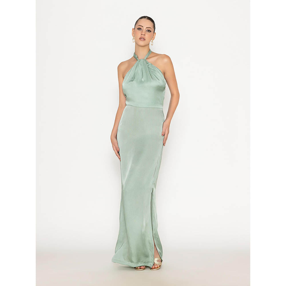Contemponari Green Studio 54 Solid Gown
