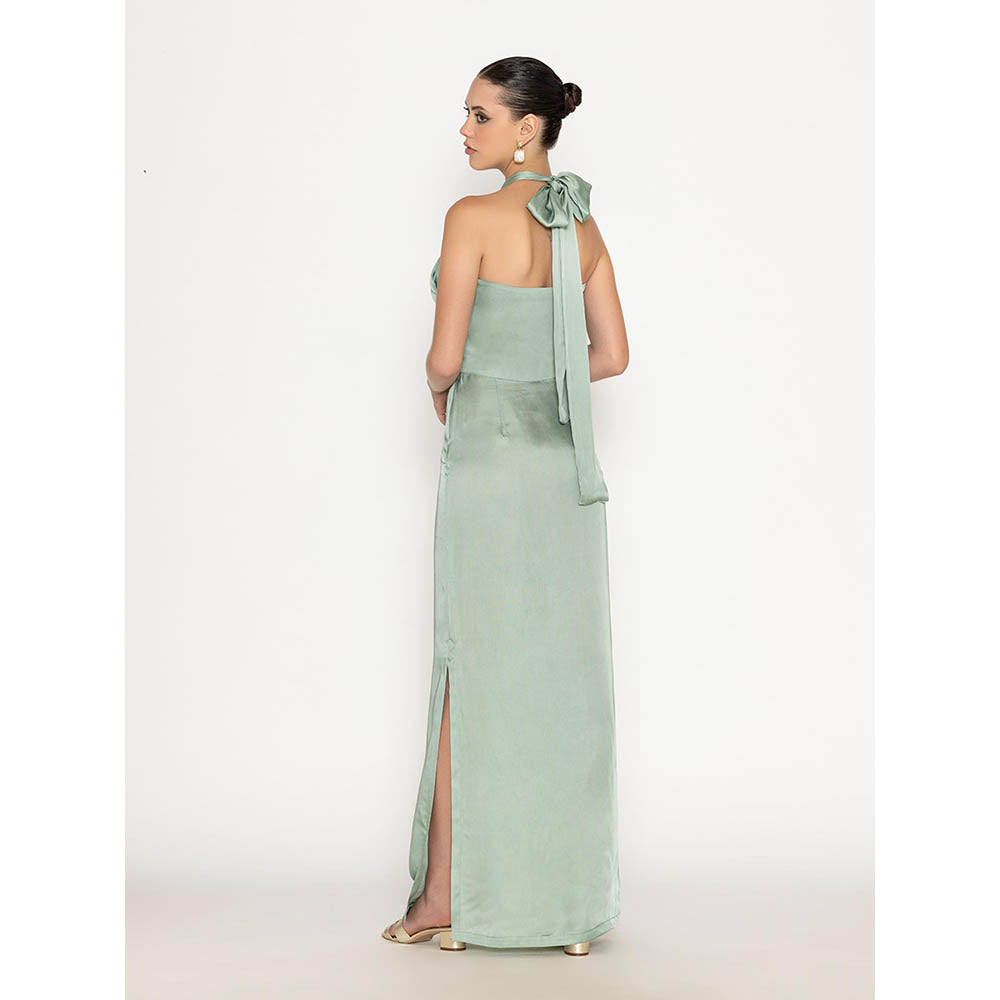 Contemponari Green Studio 54 Solid Gown