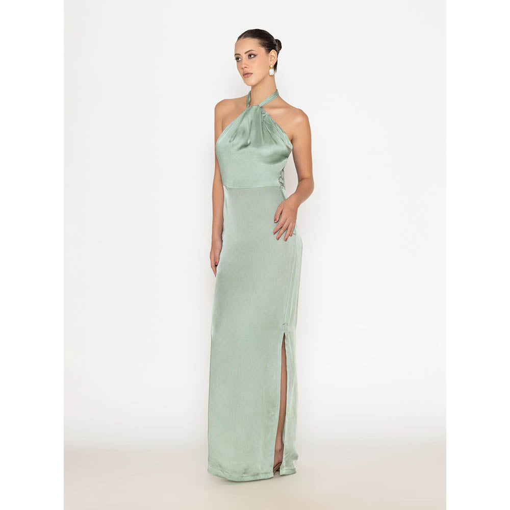 Contemponari Green Studio 54 Solid Gown
