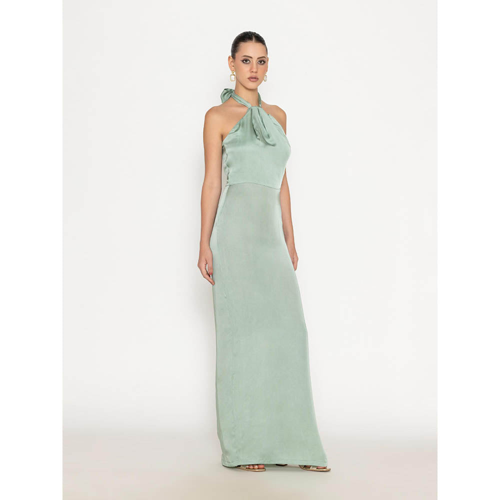 Contemponari Green Studio 54 Solid Gown