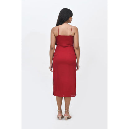 Contemponari Red Cherry On Top Midi Dress