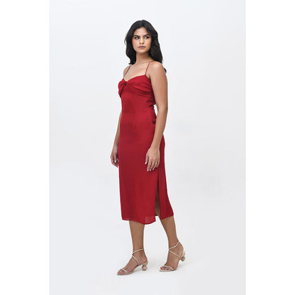 Contemponari Red Cherry On Top Midi Dress