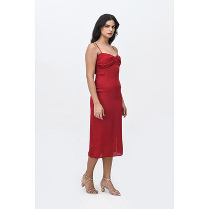 Contemponari Red Cherry On Top Midi Dress