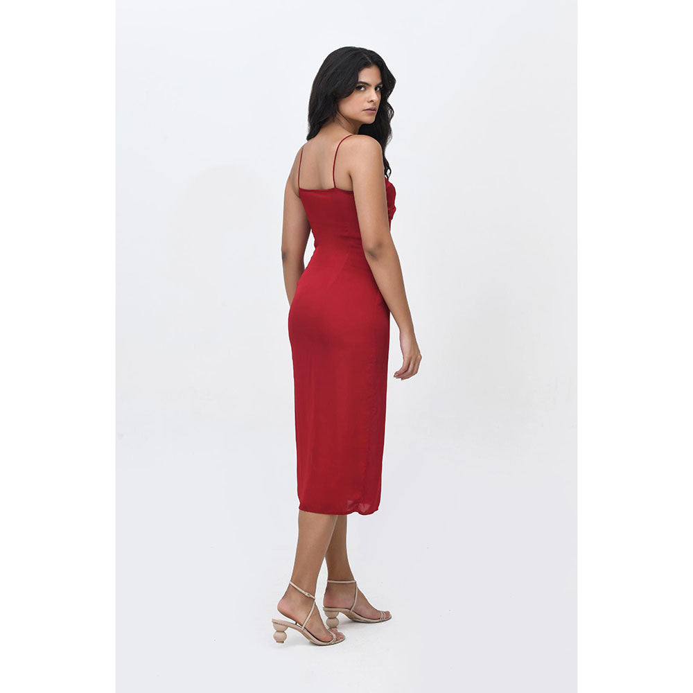 Contemponari Red Cherry On Top Midi Dress