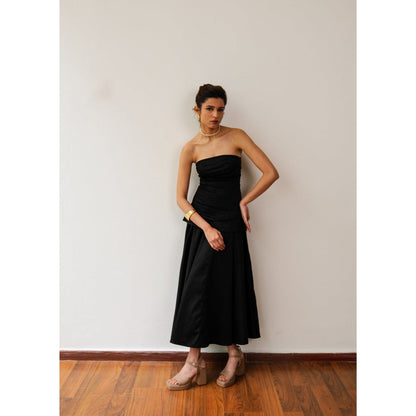 Contemponari Black Deep Currents Skirt Set