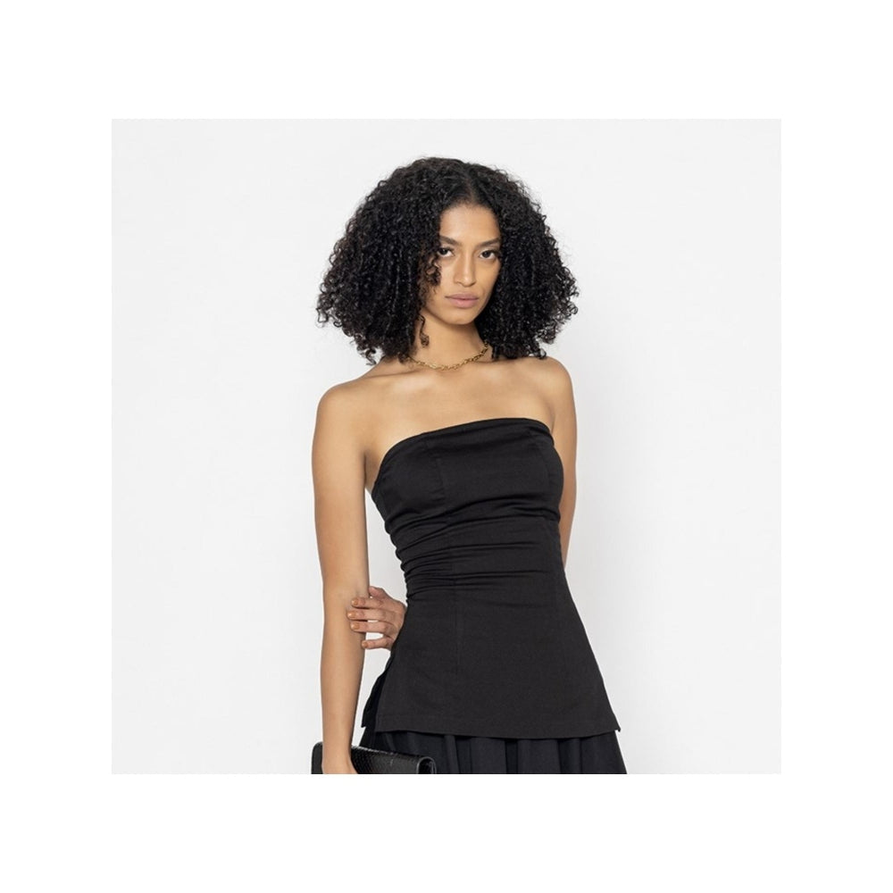 Contemponari Black Deep Currents Skirt Set