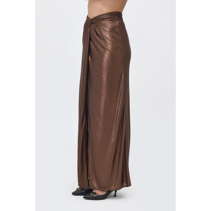 Contemponari Brown Sundowner Textured Skirt and Top