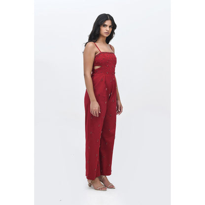 Contemponari Queen Of Hearts Embellished Jumpsuit