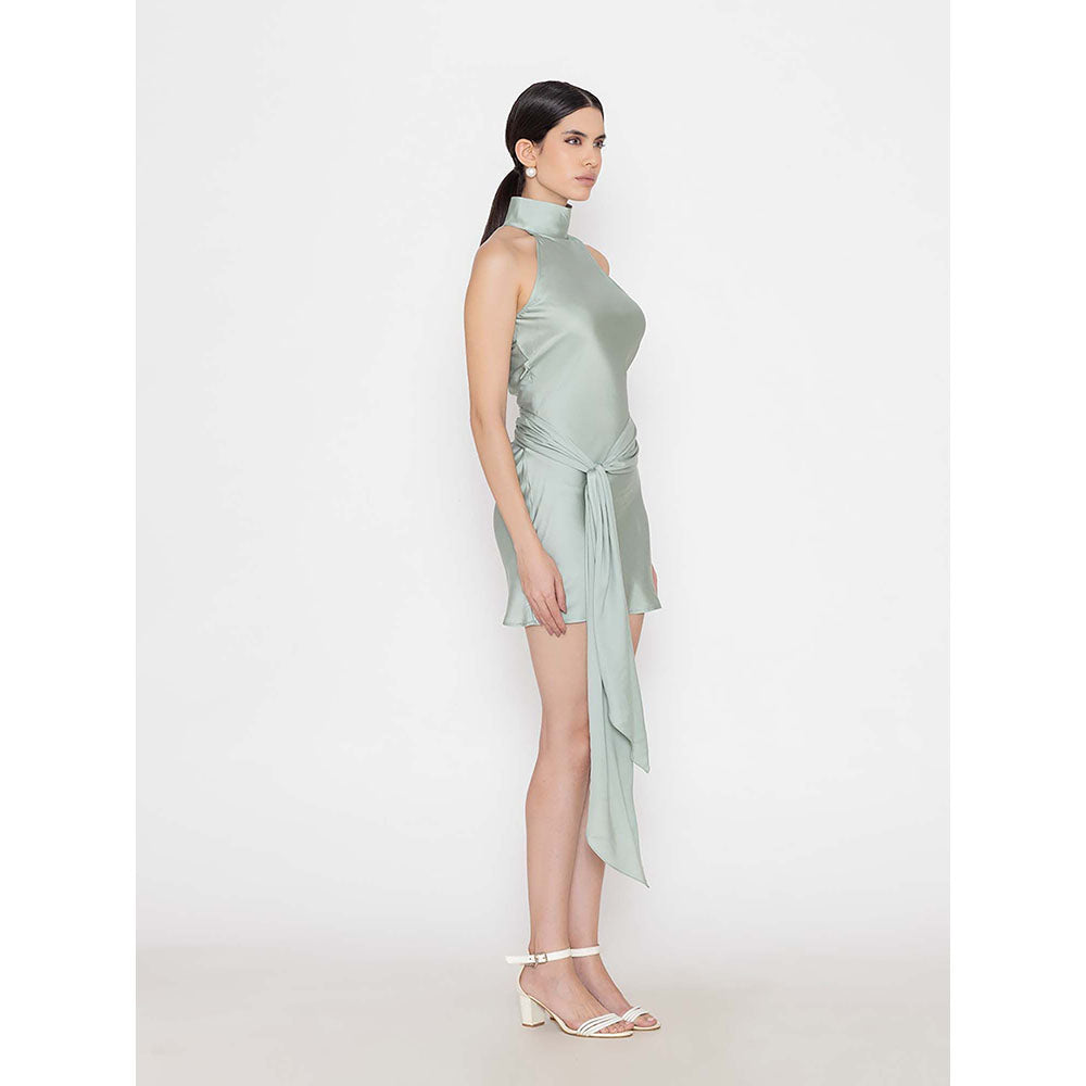 Contemponari Amina Dress with Belt - Green