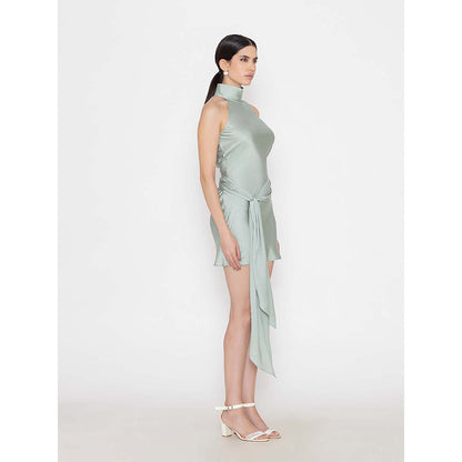 Contemponari Amina Dress with Belt - Green