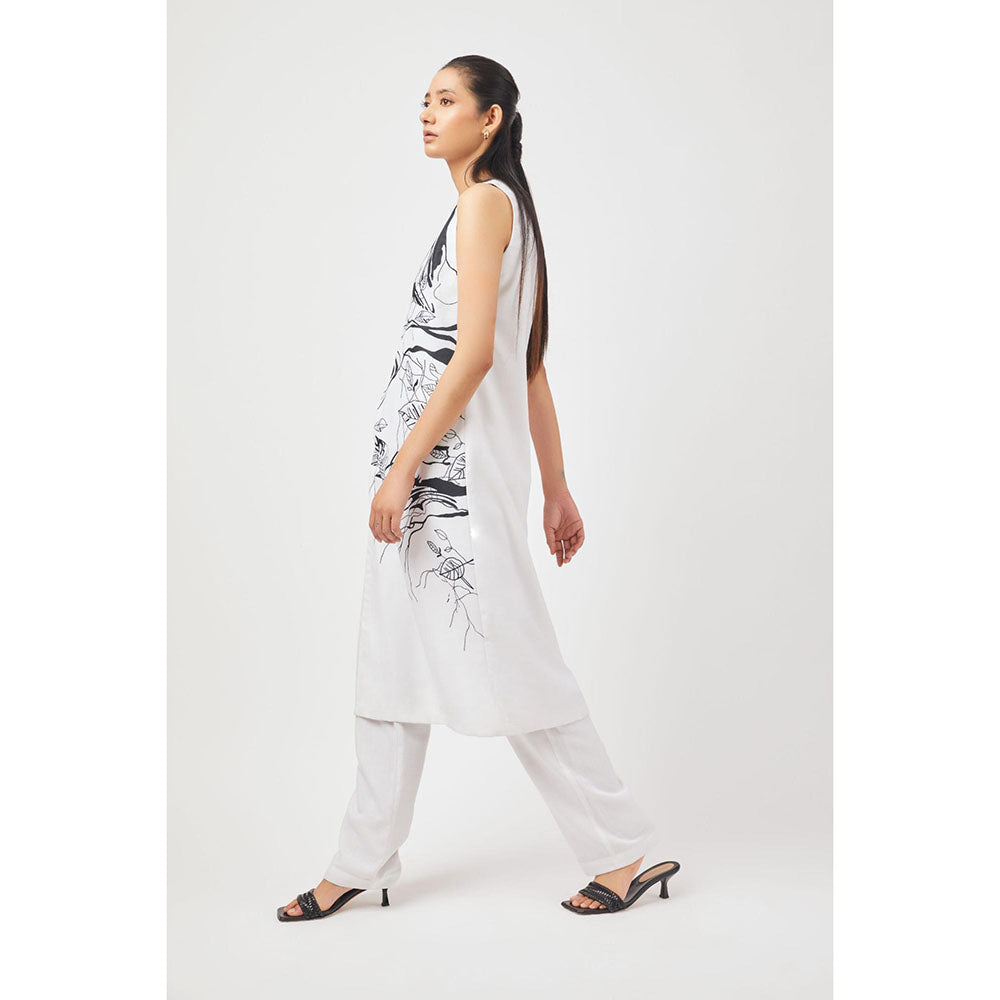 Contemponari Anika White Kurta with Pant