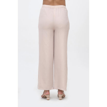 Contemponari On The Record Beige Kurta with Pant