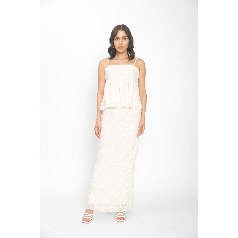 Contemponari Peccato Dolce White Co-Ord (Set of 2)