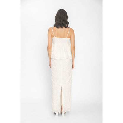 Contemponari Peccato Dolce White Co-Ord (Set of 2)