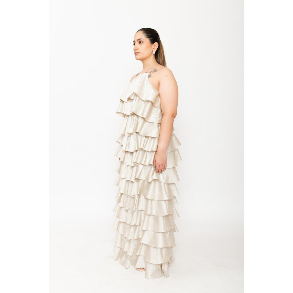 Contemponari Cream Gatsby Maxi Dress