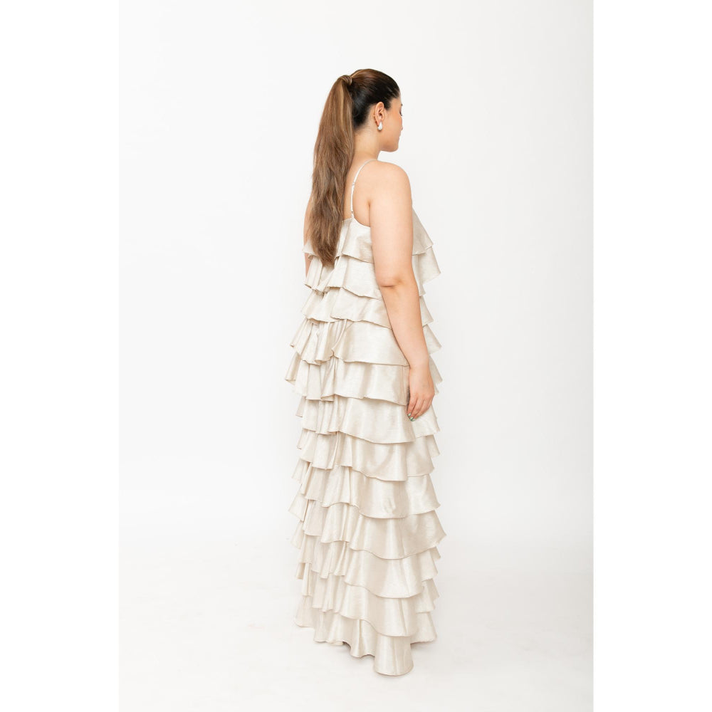 Contemponari Cream Gatsby Maxi Dress