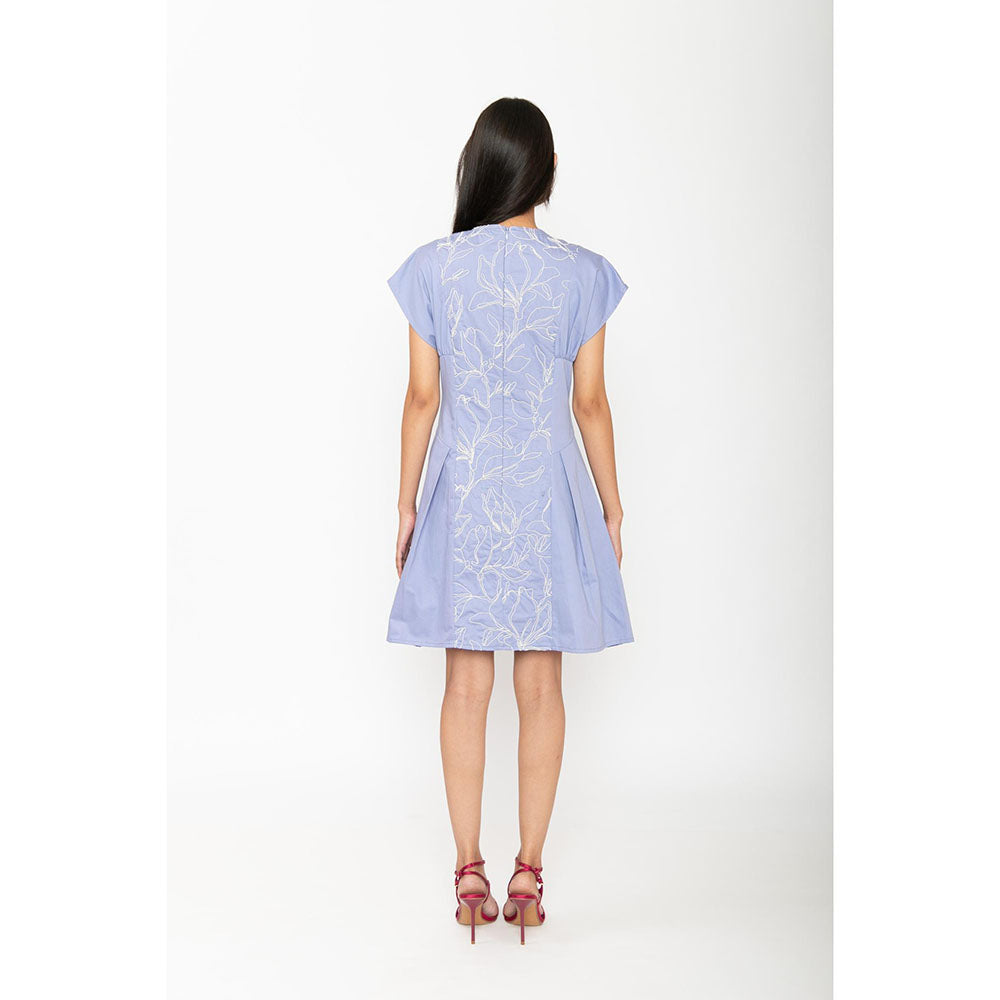 Contemponari Blue Lily Of The Valley Mini Dress