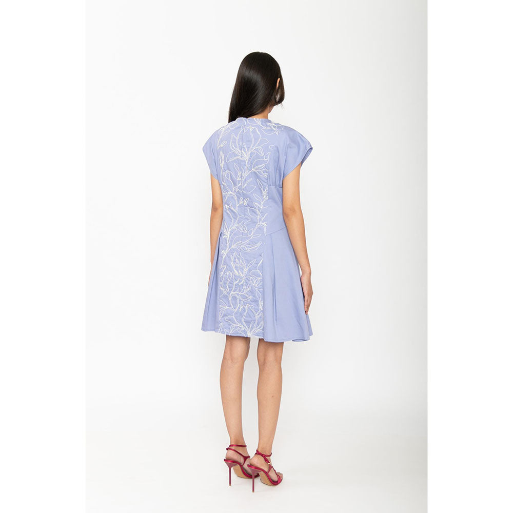 Contemponari Blue Lily Of The Valley Mini Dress