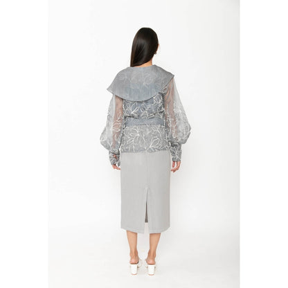 Contemponari Aelora Top with Belt - Grey