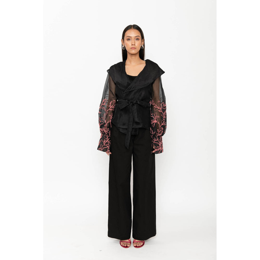 Contemponari Aelora Top with Belt - Black