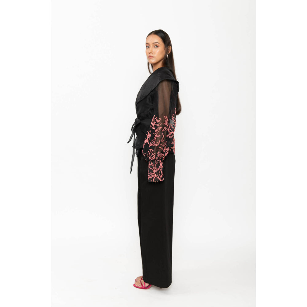Contemponari Aelora Top with Belt - Black