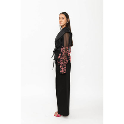 Contemponari Aelora Top with Belt - Black