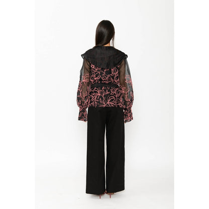 Contemponari Aelora Top with Belt - Black